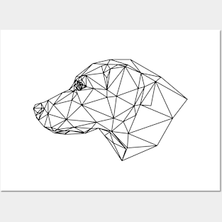 Wireframe Low Poly Art of a Dog Posters and Art